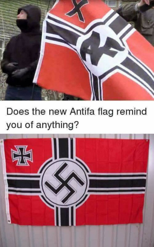 Antifa Nazi flag similarity