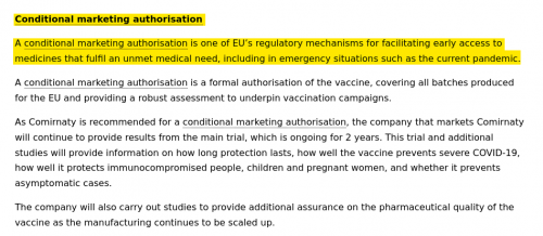 Conditional marketing authorisation