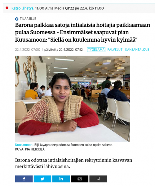 Barona hoitajat pula väestöllinen sodankäynti