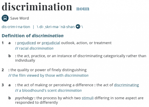 Discrimination definition