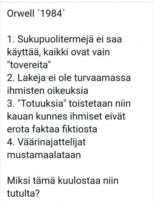 orwell 4 sääntöä