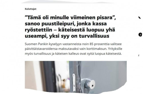 Tyypillistä demoralisaatiota, jossa kansa saadaan uskomaan, että käteisestä kannattaa luopua. Vaikka todellisuus on ihan toisinpäin. Käteistä kun ei voi kontrolloida.