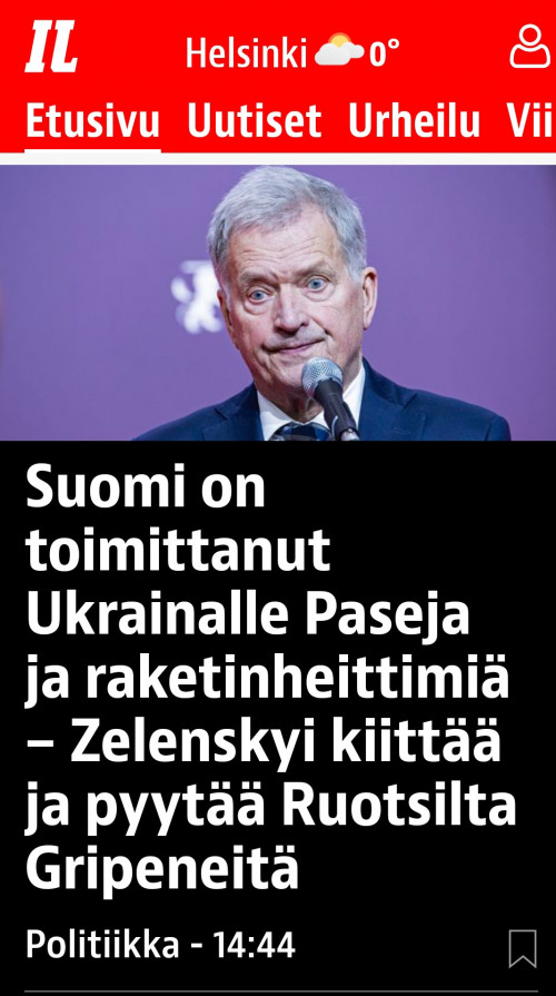 suomi toimittaa ukrainaan