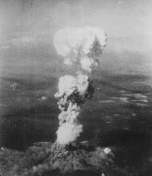 Mushroom cloud over Hiroshima, August 6, 1945