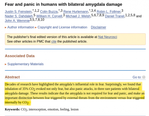 Fear and panic masks CO2