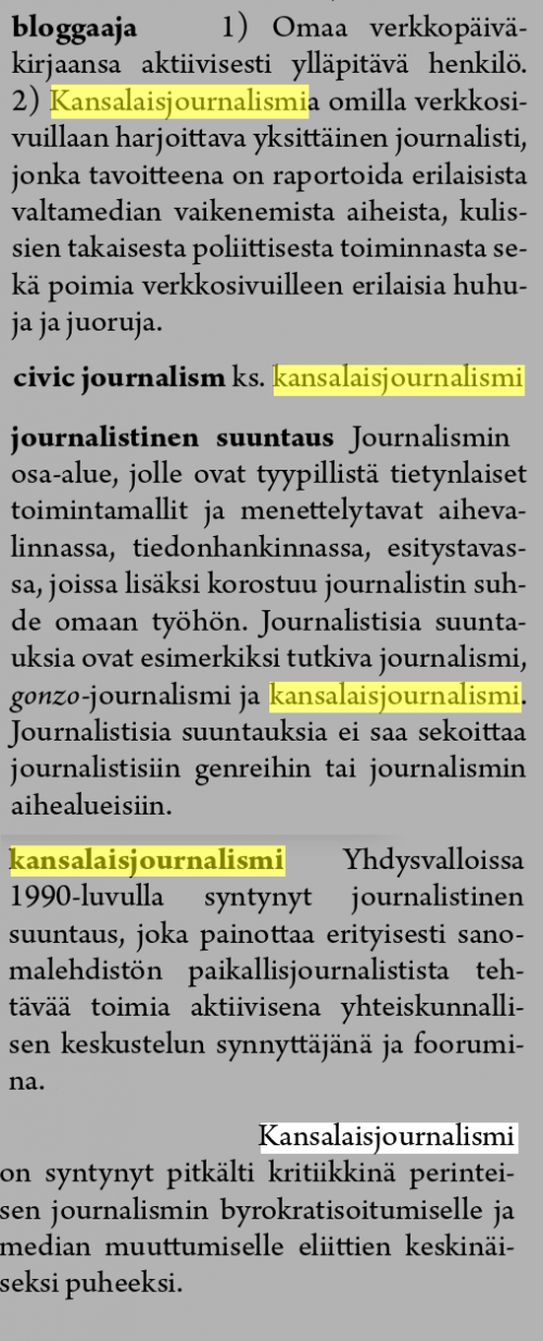 Kansalaisjournalismi kollaasi