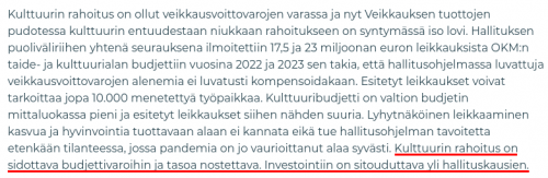 Kulttuuri kustannukset verovaroista