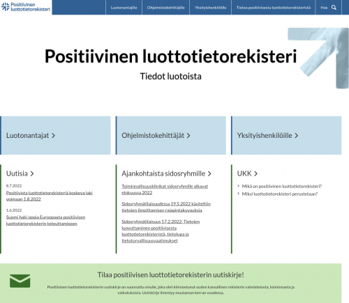 Luottotietorekisteri digitalisaatio avoilmavankila