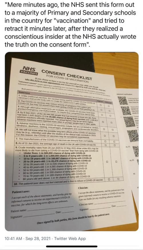 NHS form conscientious 1