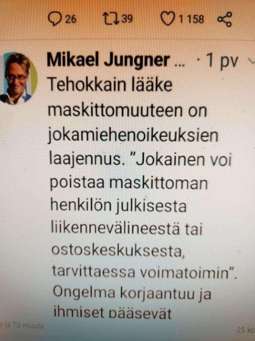 M.Jungner vihapuhuu