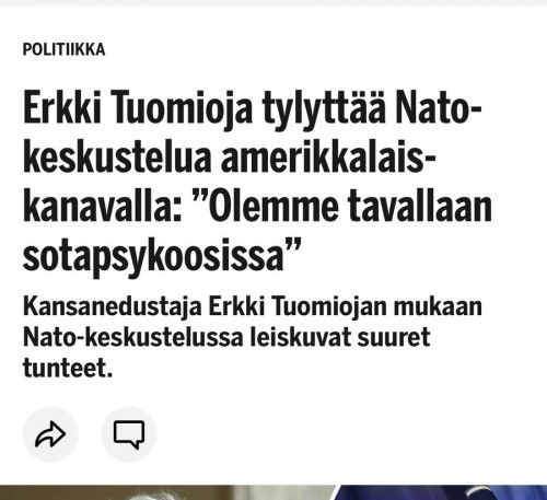 erkki tuomioja sotapsykoosi