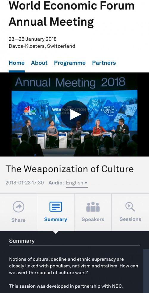 The Weaponization of Culture WEF