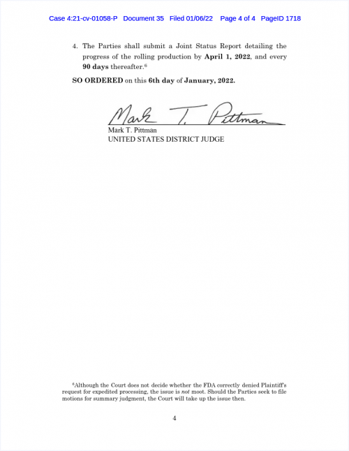 Pfizer Texas judge order 2