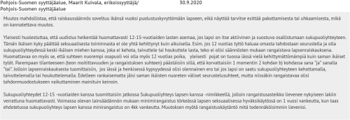 Pohjois Suomen syyttäjälue Seksuaalirikoslainsäädännön kokonaisuudistus lausunto