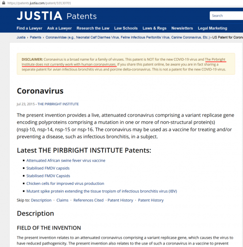 Pirbright patent 1