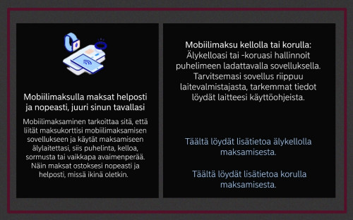 Pieni marginaali ryhmä ei yllättynyt. 

https://www.nordea.fi/henkiloasiakkaat/palvelumme/verkko-mobiilipalvelut/mobiilimaksaminen.html