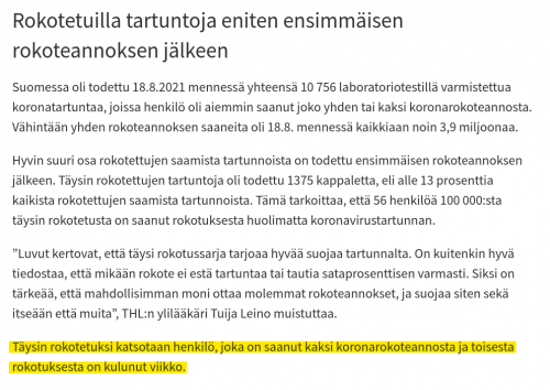 Lähde
https://thl.fi/-/kahdesti-rokotetut-sairastuvat-vakavaan-koronatautiin-erittain-harvoin-sairaalahoitoa-vaativia-tautitapauksia-eniten-ikaantyneilla

Arkisto
https://archive.is/Zojmz